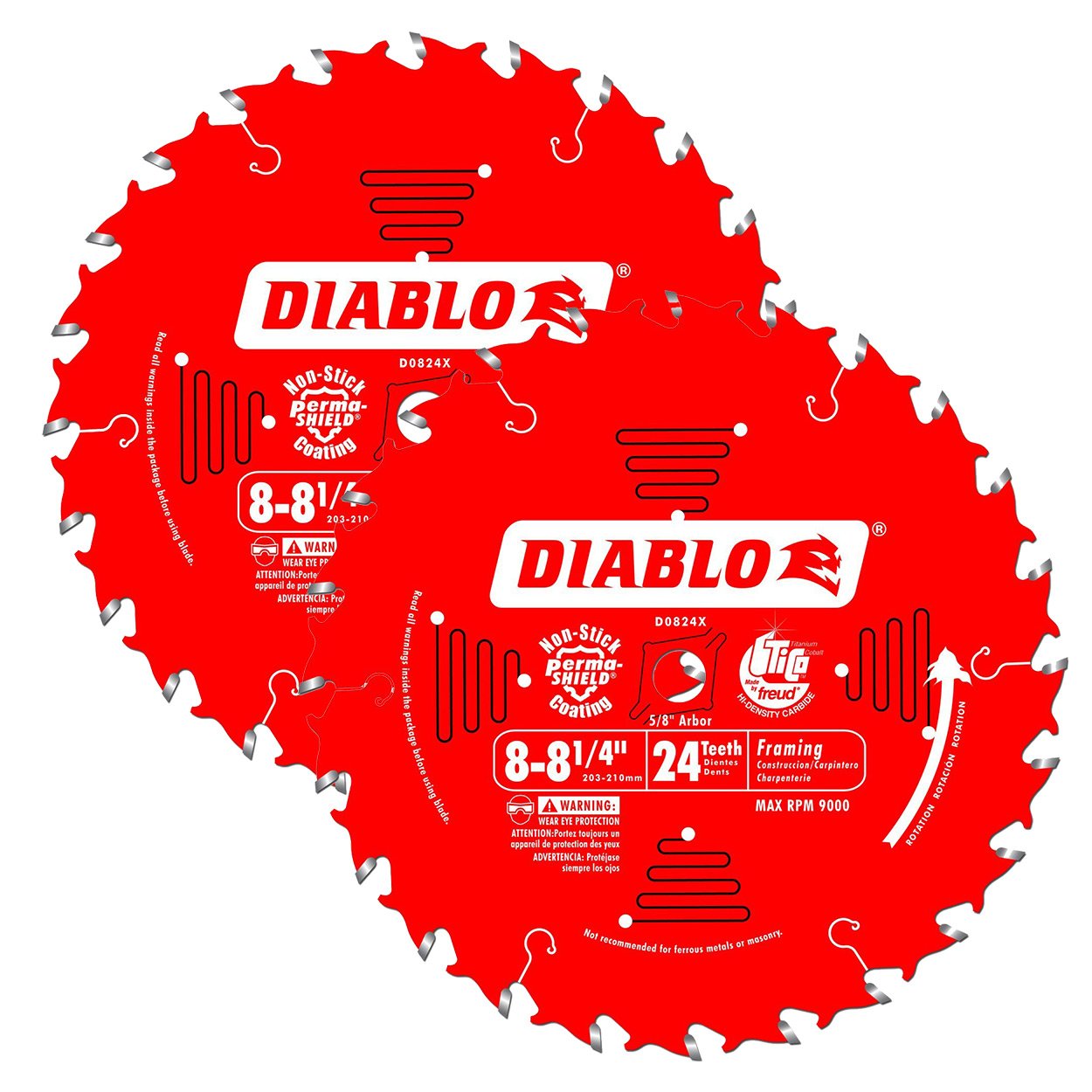Freud D0824X Diablo 8-1/4-inch 24 Tooth ATB Thin Kerf Framing Saw
